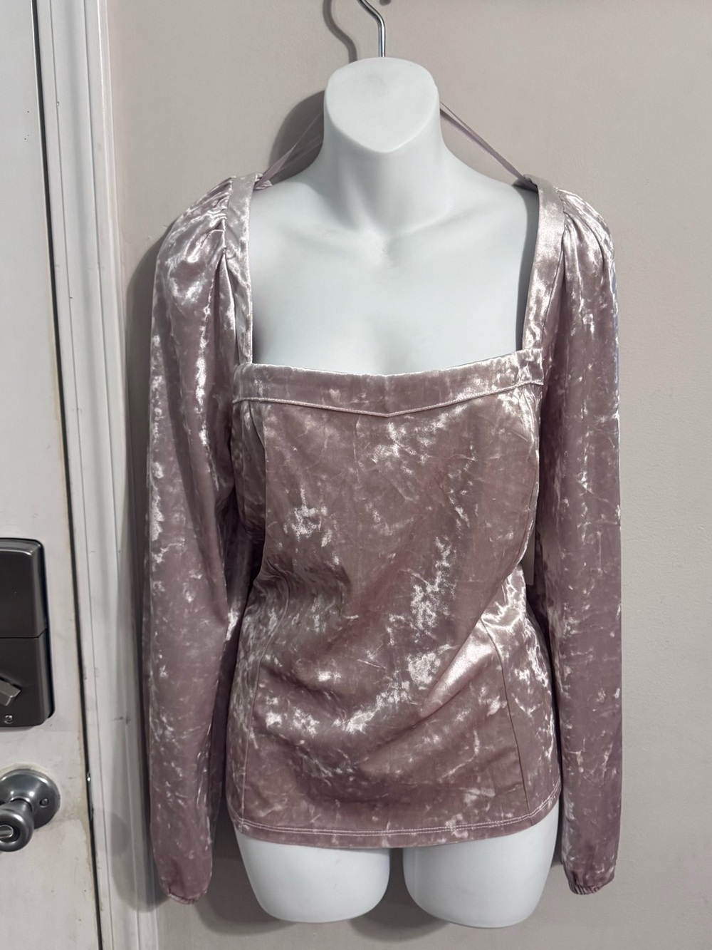 Blush Crushed Velvet Top NWT